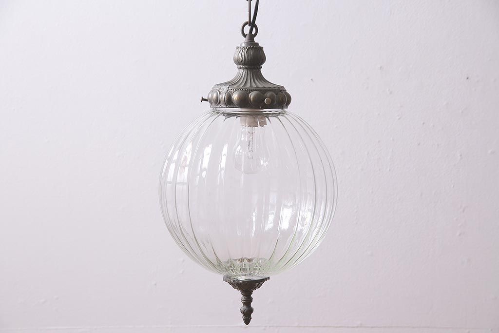 ヴィンテージ照明　フランスビンテージ　和洋折衷のお部屋にも合うペンダントライト(吊り下げ照明、天井照明)(R-045767)