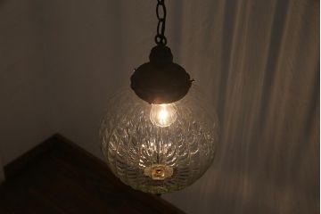 ヴィンテージ照明　フランスビンテージ　和洋折衷のお部屋にも合うペンダントライト(吊り下げ照明、天井照明)(R-045767)
