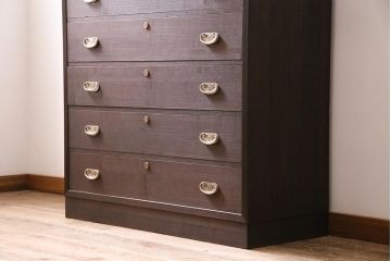 中古　伝統工芸品　吉田弘作　総桐材　大人の上品さ漂う加茂総桐箪笥(総桐たんす、加茂箪笥、衣装箪笥、引き出し)(R-045768)