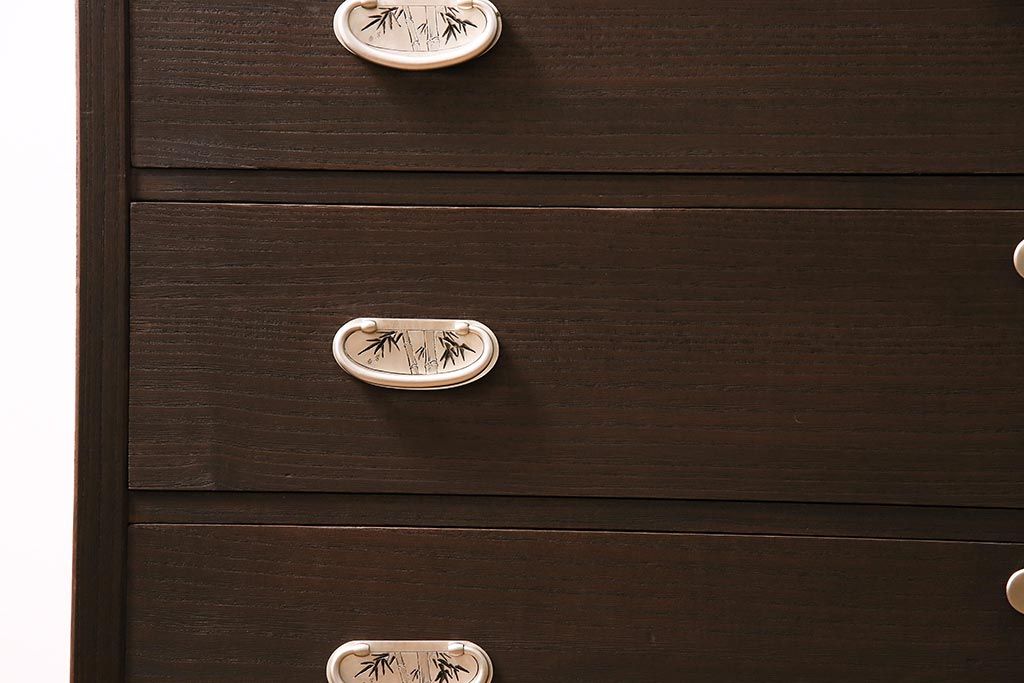 中古　伝統工芸品　吉田弘作　総桐材　大人の上品さ漂う加茂総桐箪笥(総桐たんす、加茂箪笥、衣装箪笥、引き出し)(R-045768)