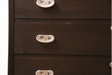 中古　伝統工芸品　吉田弘作　総桐材　大人の上品さ漂う加茂総桐箪笥(総桐たんす、加茂箪笥、衣装箪笥、引き出し)(R-045768)