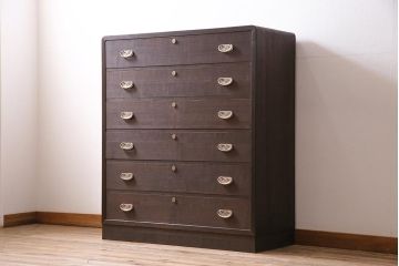 中古　伝統工芸品　吉田弘作　総桐材　大人の上品さ漂う加茂総桐箪笥(総桐たんす、加茂箪笥、衣装箪笥、引き出し)(R-045768)