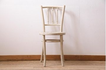 アンティーク家具　イギリスアンティーク　ペイント　優美なフォルムが魅力のベントウッドチェア(ダイニングチェア、椅子)(R-045770)