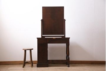 中古　松本民芸家具　特注品　角型ミラー　高級感漂うクラシカルな佇まいが魅力のドレッサー(定価約34万円)(鏡台)(R-045772)