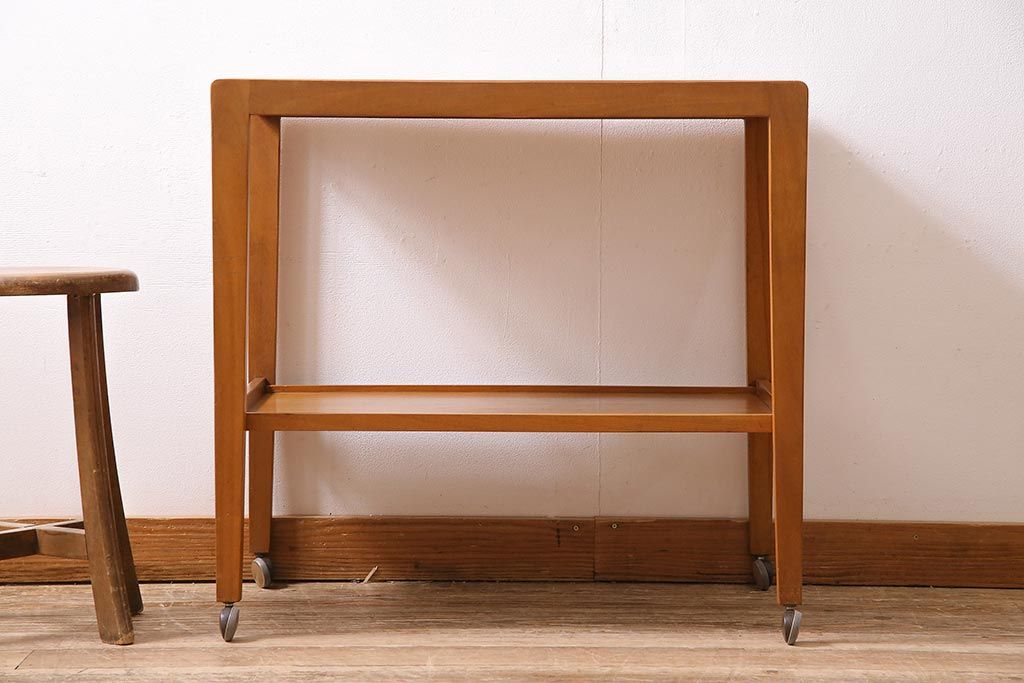 ヴィンテージ家具★キッチンワゴン★チーク材★ジャパンヴィンテージ★木製家具★ 日進木工 ワゴン 引き出し チーク材 北欧スタイル ジャパン