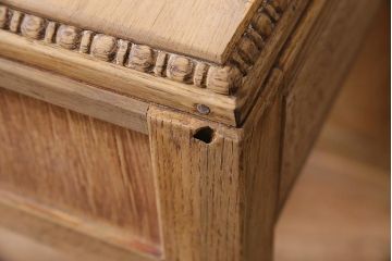 アンティーク家具　昭和初期　ストリップド(剥離)　栗材　素朴な温かみを感じる片袖デスク(片袖机、在宅ワーク、在宅用ワークデスク)(R-045774)