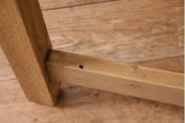 アンティーク家具　昭和初期　ストリップド(剥離)　栗材　素朴な温かみを感じる片袖デスク(片袖机、在宅ワーク、在宅用ワークデスク)(R-045774)