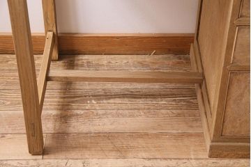 アンティーク家具　昭和初期　ストリップド(剥離)　栗材　素朴な温かみを感じる片袖デスク(片袖机、在宅ワーク、在宅用ワークデスク)(R-045774)