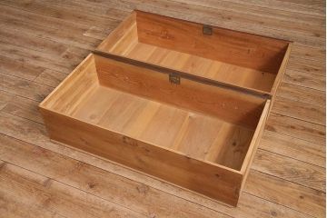 アンティーク家具　昭和中期　箪笥リメイク　前板栓材　落ち着いた色合いのローチェスト(引き出し、ローボード、テレビ台)(R-045776)