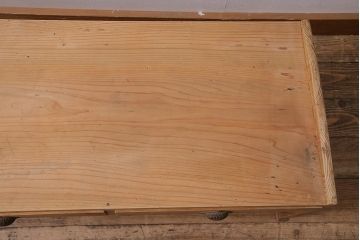 アンティーク家具　昭和初期　ストリップド(剥離)　ヒノキ材　明るい木色がさわやかな文机(ローテーブル)(R-045777)