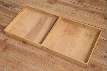 アンティーク家具　昭和初期　ストリップド(剥離)　ヒノキ材　明るい木色がさわやかな文机(ローテーブル)(R-045777)