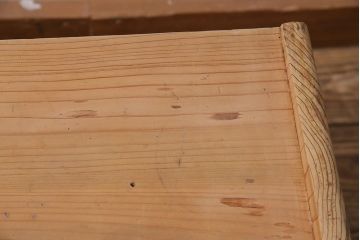 アンティーク家具　昭和初期　ストリップド(剥離)　ヒノキ材　明るい木色がさわやかな文机(ローテーブル)(R-045777)