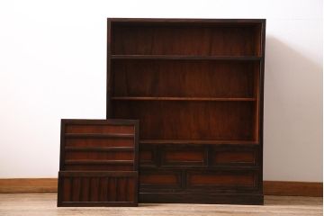 中古　民芸家具　赤みがかった木肌が上品な戸棚(茶棚、水屋箪笥、松本民芸家具)(R-045801)