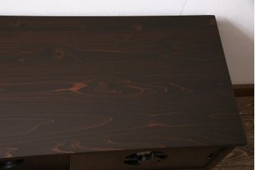 ラフジュ工房オリジナル　古箪笥リメイク　月見うさぎが愛らしい脚付きローボード(テレビ台、テレビボード)(R-045802)