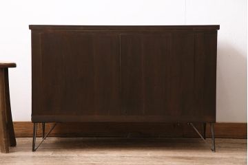 ラフジュ工房オリジナル　古箪笥リメイク　月見うさぎが愛らしい脚付きローボード(テレビ台、テレビボード)(R-045802)