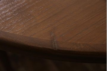 ヴィンテージ家具　北欧ビンテージ　G-PLAN(ジープラン)　チーク材　圧迫感が感じにくいオーバル型のエクステンションテーブル(ダイニングテーブル)(R-045804)