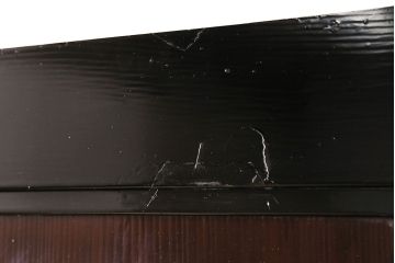 アンティーク建具　最高級　石川県産　総漆塗り　浮造り仕上げ　品格を感じる帯戸2枚セット(板戸、引き戸、建具)(R-045808)