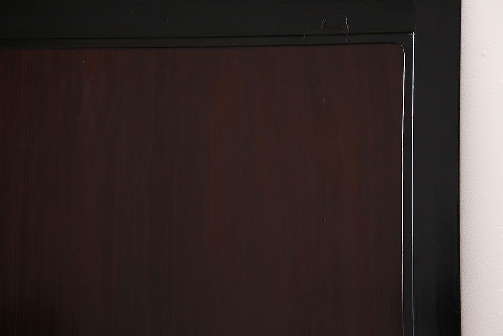 アンティーク建具　最高級　石川県産　総漆塗り　浮造り仕上げ　品格を感じる帯戸2枚セット(板戸、引き戸、建具)(R-045808)