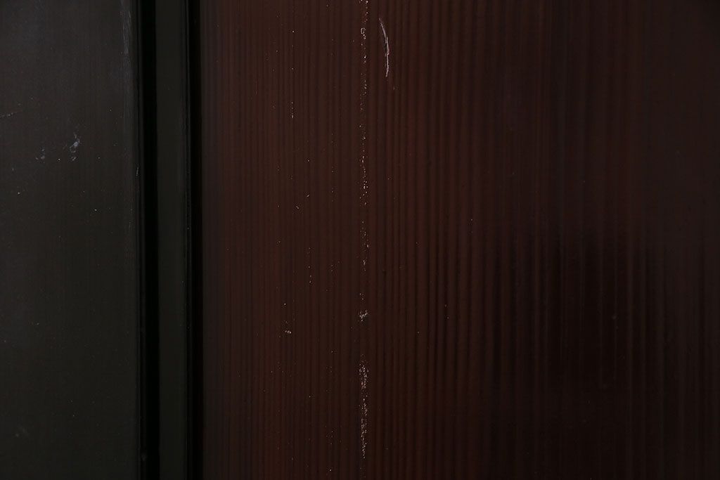 アンティーク建具　最高級　石川県産　総漆塗り　浮造り仕上げ　品格を感じる帯戸2枚セット(板戸、引き戸、建具)(R-045808)