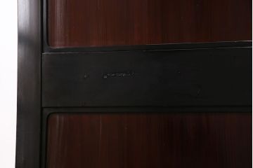 アンティーク建具　最高級　石川県産　総漆塗り　浮造り仕上げ　品格を感じる帯戸2枚セット(板戸、引き戸、建具)(R-045808)