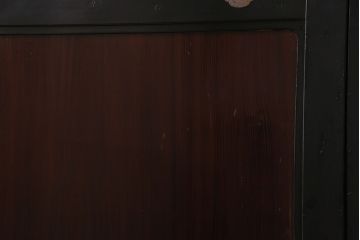 アンティーク建具　最高級　石川県産　総漆塗り　浮造り仕上げ　品格を感じる帯戸2枚セット(板戸、引き戸、建具)(R-045808)