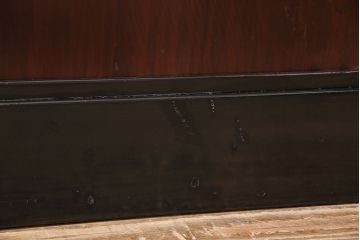 アンティーク建具　最高級　石川県産　総漆塗り　浮造り仕上げ　品格を感じる帯戸2枚セット(板戸、引き戸、建具)(R-045808)