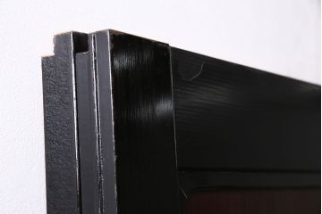 アンティーク建具　最高級　石川県産　総漆塗り　浮造り仕上げ　品格を感じる帯戸2枚セット(板戸、引き戸、建具)(R-045808)