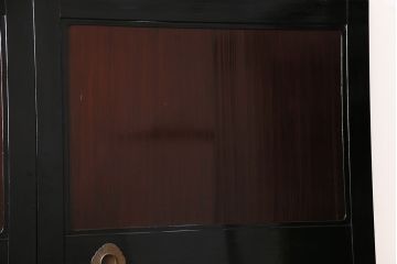 アンティーク建具　最高級　石川県産　総漆塗り　浮造り仕上げ　品格を感じる帯戸2枚セット(板戸、引き戸、建具)(R-045808)