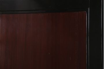 アンティーク建具　最高級　石川県産　総漆塗り　浮造り仕上げ　品格を感じる帯戸2枚セット(板戸、引き戸、建具)(R-045808)