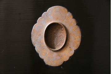 アンティーク建具　最高級　石川県産　総漆塗り　浮造り仕上げ　品格を感じる帯戸2枚セット(板戸、引き戸、建具)(R-045808)