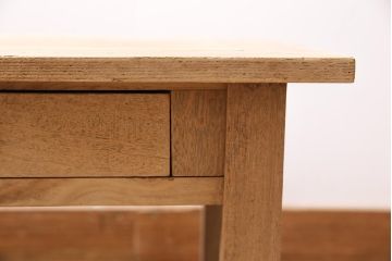 アンティーク家具　昭和初期　ストリップド(剥離)　栗材・天板突き板　ナチュラルな木肌が魅力の文机(ローテーブル)(R-045811)