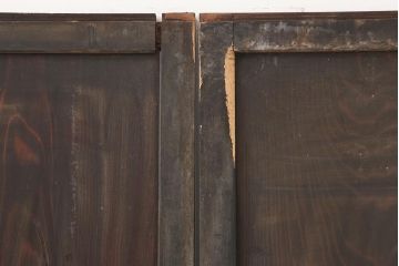 アンティーク建具　明治期　古い木の風合いが魅力のシンプルな板戸4枚セット(帯戸、引き戸)(R-045833)