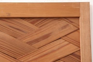 アンティーク建具　矢羽根網代　和風の空間づくりにおすすめの木製ドア(扉、建具)(R-045835)