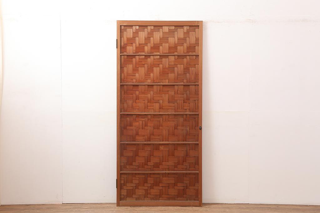 アンティーク建具　親子石畳網代　和風の空間づくりにおすすめの木製ドア(扉、建具)(R-045836)