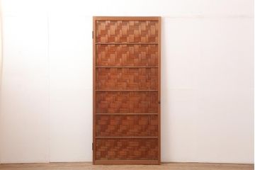 アンティーク建具　親子石畳網代　和風の空間づくりにおすすめの木製ドア(扉、建具)(R-045836)