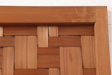 アンティーク建具　親子石畳網代　和風の空間づくりにおすすめの木製ドア(扉、建具)(R-045836)
