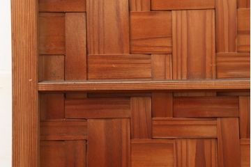 アンティーク建具　親子石畳網代　和風の空間づくりにおすすめの木製ドア(扉、建具)(R-045836)