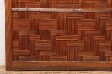 アンティーク建具　親子石畳網代　和風の空間づくりにおすすめの木製ドア(扉、建具)(R-045836)