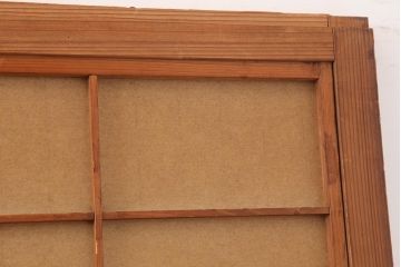 アンティーク建具　昭和中期　裏障子付き　和風スタイルにおすすめな帯格子戸4枚セット(障子戸、引き戸、建具)(R-045837)