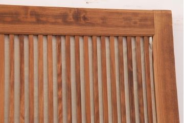 アンティーク建具　昭和中期　裏障子付き　和風スタイルにおすすめな帯格子戸4枚セット(障子戸、引き戸、建具)(R-045838)