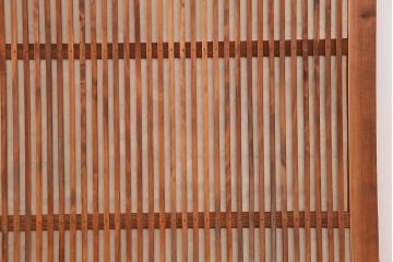アンティーク建具　昭和中期　裏障子付き　和風スタイルにおすすめな帯格子戸4枚セット(障子戸、引き戸、建具)(R-045838)