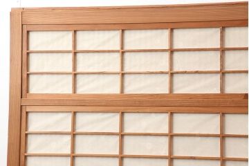 アンティーク建具　昭和中期　裏障子付き　和風スタイルにおすすめな帯格子戸2枚セット(障子戸、引き戸、建具)(R-045839)