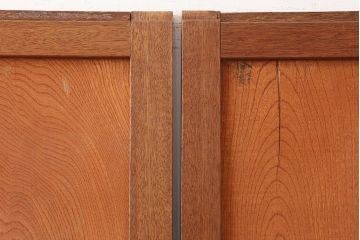アンティーク建具　昭和中期　鏡板合板　和モダンな空間におすすめの組子帯戸3枚セット(引き戸、ガラス帯戸)(R-045840)
