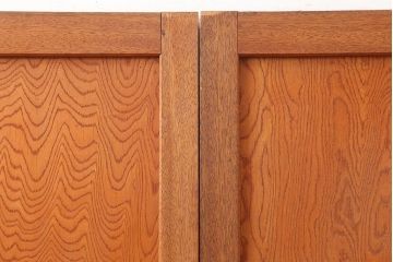 アンティーク建具　昭和中期　鏡板合板　和モダンな空間におすすめの組子帯戸3枚セット(引き戸、ガラス帯戸)(R-045840)