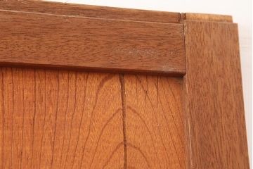 アンティーク建具　昭和中期　鏡板合板　和モダンな空間におすすめの組子帯戸3枚セット(引き戸、ガラス帯戸)(R-045840)