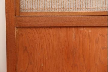 アンティーク建具　昭和中期　鏡板合板　和モダンな空間におすすめの組子帯戸3枚セット(引き戸、ガラス帯戸)(R-045840)
