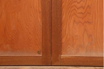 アンティーク建具　昭和中期　鏡板合板　和モダンな空間におすすめの組子帯戸3枚セット(引き戸、ガラス帯戸)(R-045840)