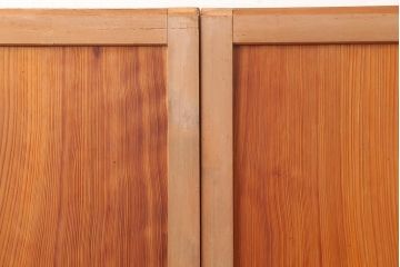 レトロ建具　昭和中期　鏡板一枚板　風情が感じられる組子帯戸4枚セット(引き戸、帯戸)(R-045841)