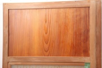 レトロ建具　昭和中期　鏡板一枚板　風情が感じられる組子帯戸4枚セット(引き戸、帯戸)(R-045841)