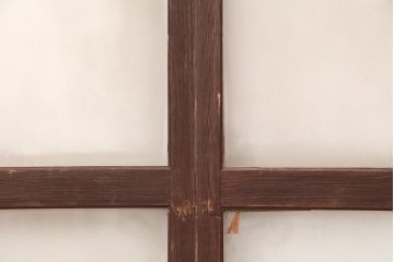 レトロ建具　昭和中期　シンプルなデザインで合わせやすいガラス戸2枚セット(引き戸)(R-045843)
